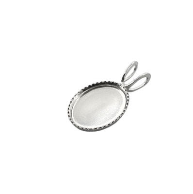 Kaufen Sie Perlen in Deutschland Ovaler Anhänger für Cabochon 10x8mm aus 925er Silber (1)