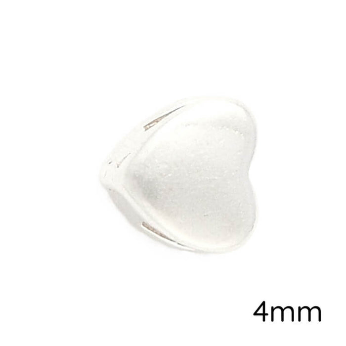 Sterling Silber Herzperle 4mm - Loch: 1,8 x 0,8mm (1)