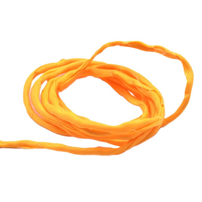 Naturseidenkordel Hellorange-Gelb handgefärbt – 2 mm (1 m)