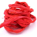 Recyceltes Sari-Seidenband – ausgefranst und geknittert – Rot – (1 m)