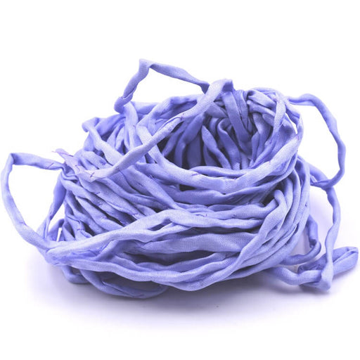 Lavendelblaues handgefärbtes Naturseidenband 2 mm (1 m)