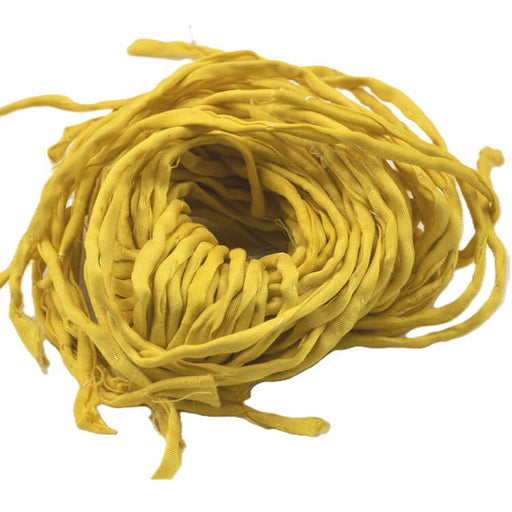 Handgefärbtes Natursidk-Band – Currygelb 2 mm (1 m)