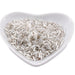 Glasröhrchenperlen silbergefüttert mattiert – 4–5 x 2 mm – Loch: 0.8 mm (10 g)