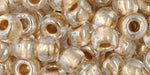 cc989 Toho 3/0 Gold-Lined Crystal runde Rocailles (10 g)