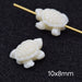 Elfenbeinfarbene Schildkrötenperle aus Kunstharz 10 x 8 mm – Loch: 1 mm (2)