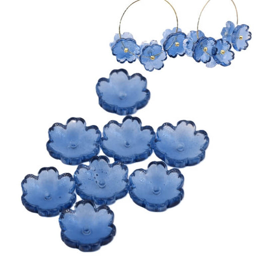 Blaue Glasblume 14 mm – Loch: 1.2 mm (12)