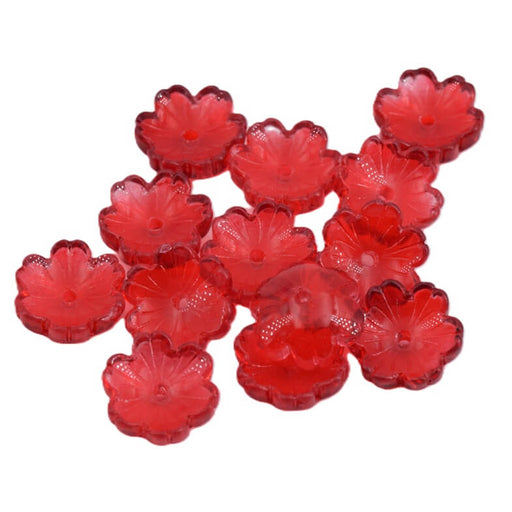 Rote Glasblume 14 mm – Loch: 1.2 mm (12)