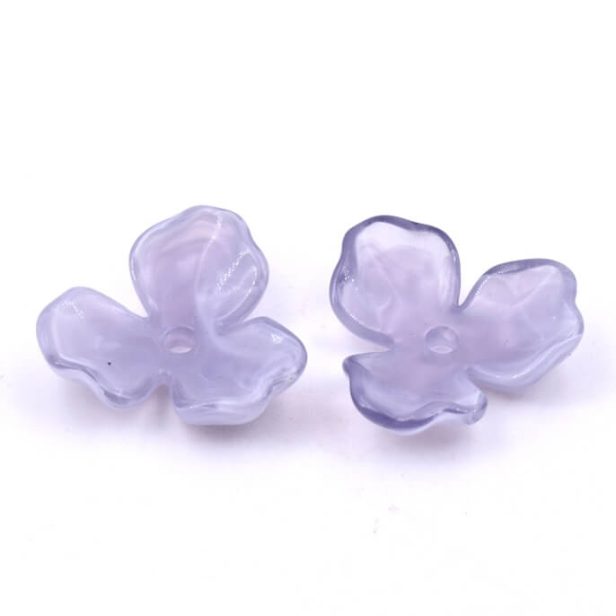 Lilablaue Harzblume 25 mm – Loch: 2 mm (2)