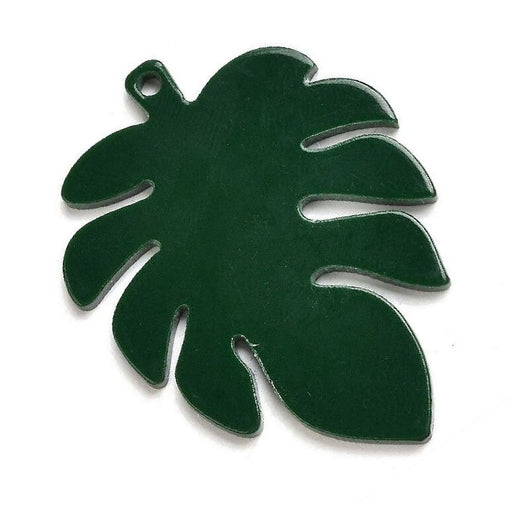 Monstera-Blattanhänger aus dunkelgrünem Harz – 40 mm (1)
