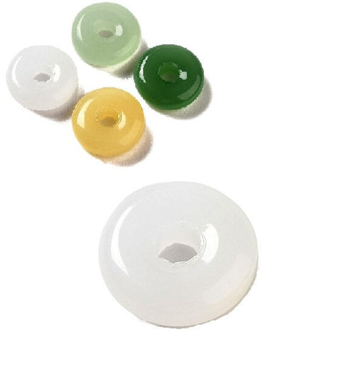 Weiße imitierte Jade-Donut-Rondelle-Perle – 10 x 3,5 mm (4)