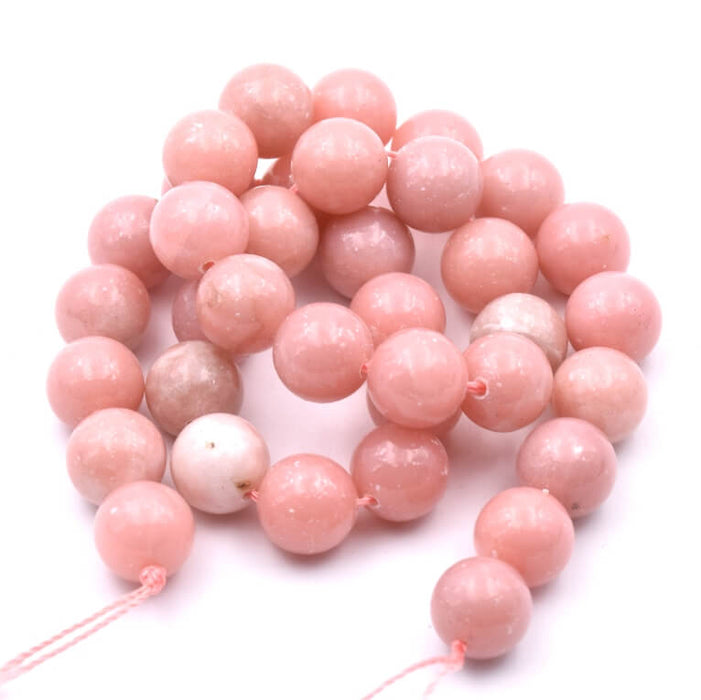 Natürliche rosa Opalperlen – 10 mm – Loch: 1 mm (1 Strang – 37 cm)