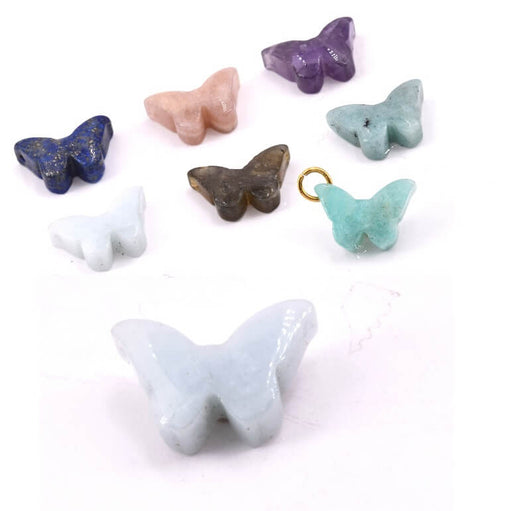 Kaufen Sie Perlen in Deutschland Geschnitzter Schmetterlingsanhänger Mondstein 17 mm – Loch: 1 mm (1)