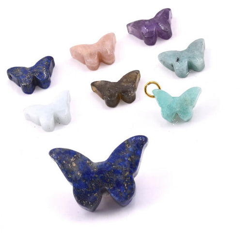 Kaufen Sie Perlen in Deutschland Geschnitzter Schmetterlingsanhänger Lapislazuli 17 mm – Loch: 1 mm (1)