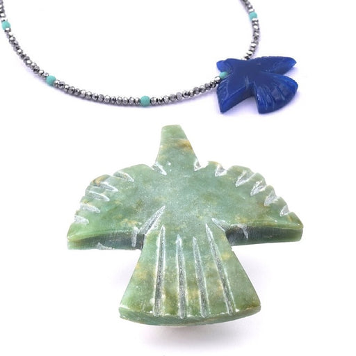 Kaufen Sie Perlen in Deutschland Grüner Jade-Anhänger, Perle, Vogel, Adler, Kondor, 25 x 25 mm (1)