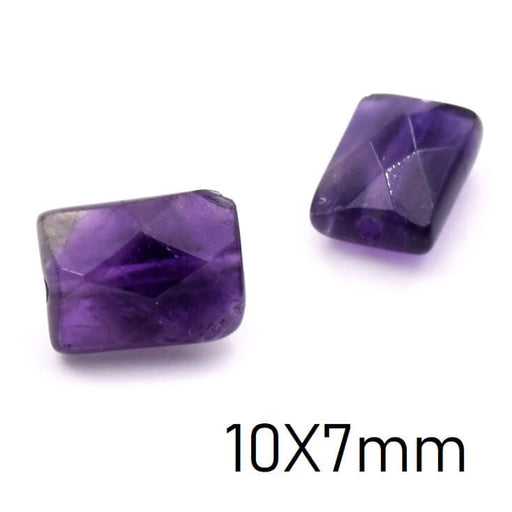 Kaufen Sie Perlen in Deutschland Facettierte Amethyst-Rechteckperle 10x7mm - Loch: 1mm (1)