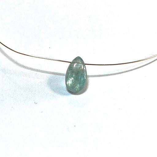 Kaufen Sie Perlen in Deutschland Gewölbter Birnentropfen-Perlenanhänger Kyanit blaugrünes Wasser 10x6mm (1)