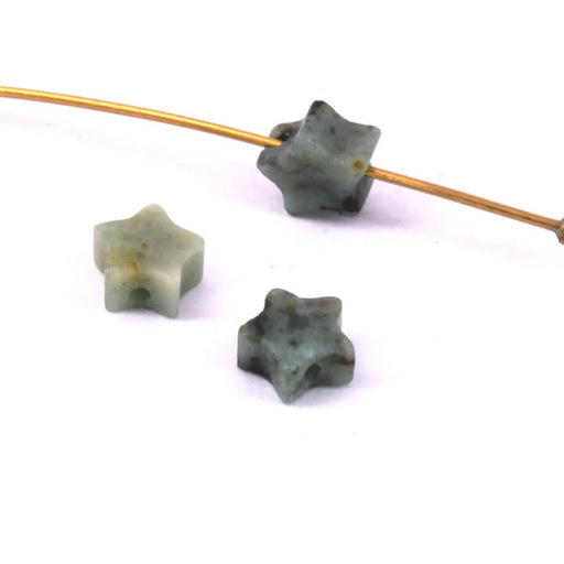 Kaufen Sie Perlen in Deutschland Afrikanische türkisfarbene Sternperle 6x2mm - Loch: 0,8mm (3)