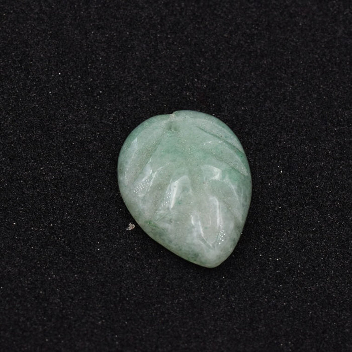 Anhänger in Blattform grüner Aventurin – 19 x 14 mm – Loch: 0.8 mm (1)