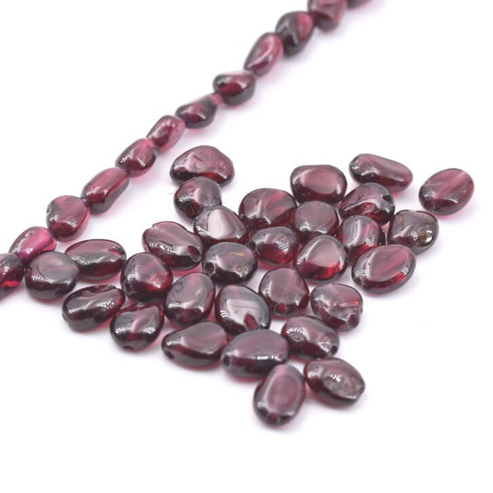 Kleine Kieselperlen Rhodolith-Granat – 6 mm – Loch: 0.9 mm (32 Perlen – 19 cm)