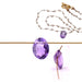 Ovaler facettierter Amethyst Perlenanhänger – 8 x 6 x 4 mm – Loch: 0.4 mm (1)