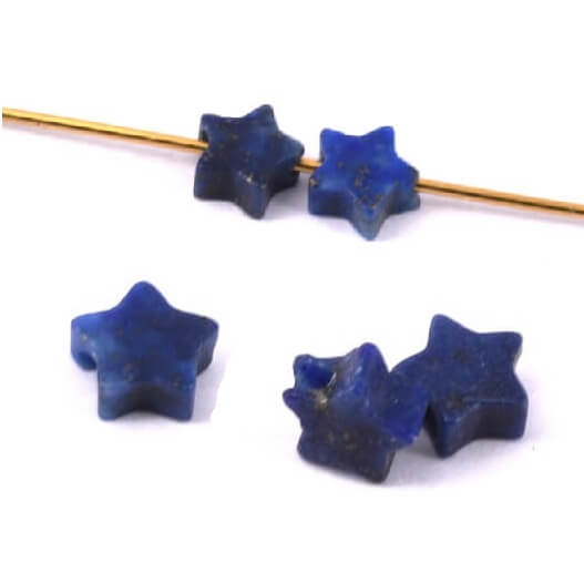 Sternperle aus Lapislazuli, 6 x 2 mm – Bohrung: 0,8 mm (5)