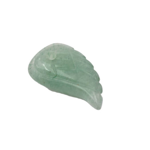 Flügelanhänger aus grünem Aventurin geschnitzt 16 x 9 mm – Loch: 1 mm (1)