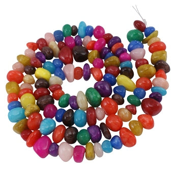 Kaufen Sie Perlen in Deutschland Natürliche Jade-Nugget-Perle, gefärbt, Mischung 10–17 x 5–13 mm (1 Strang – 80 cm)