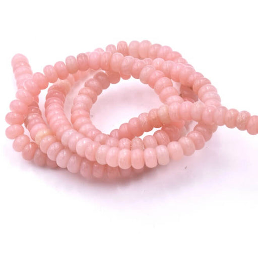 Kaufen Sie Perlen in Deutschland Rosa Opal-Donut-Rondelle-Perlen, 4 x 2 mm, Loch: 1 mm (1 Strang – 41 cm)