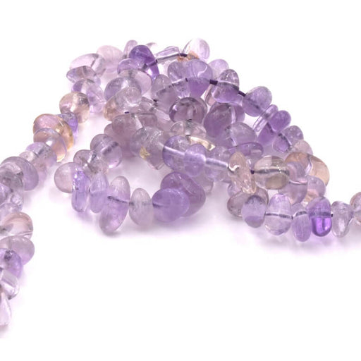 Kaufen Sie Perlen in Deutschland Abgerundete Ametrin-Chipperle 5–10 x 3–6 mm – Loch: 1 mm (1 Strang – 40 cm)