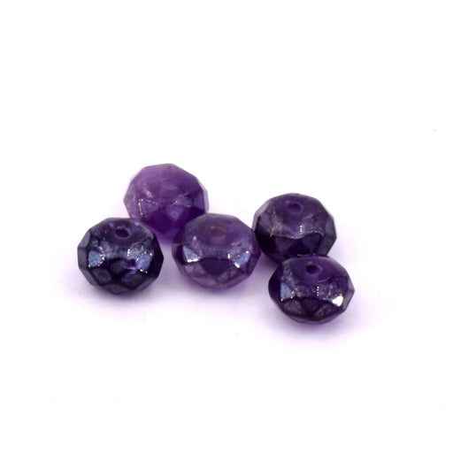 Kaufen Sie Perlen in Deutschland Amethyst facettierte Rondellperlen 6–7x 3.5 mm – Loch: 1 mm (5)
