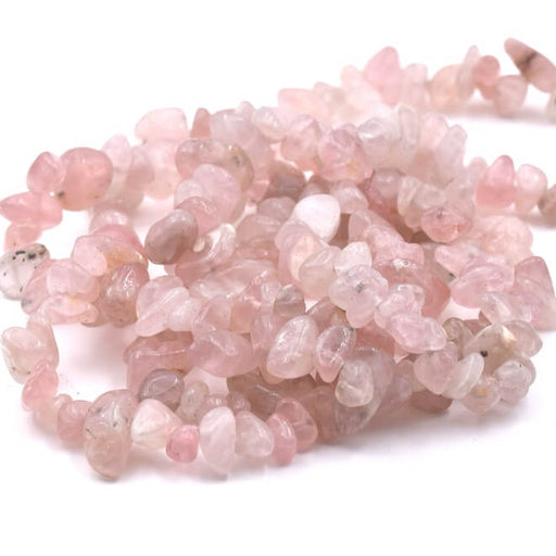 Kaufen Sie Perlen in Deutschland Chips Perlen Parma Pink Quartz 5-8mm - Loch: 0.8mm (1 Strang-79cm)