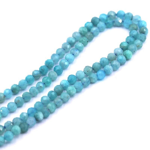Kaufen Sie Perlen in Deutschland Amazonit facettierte runde Perlen 3,5 mm – Loch 0,6 mm (1 Strang – 39 cm)