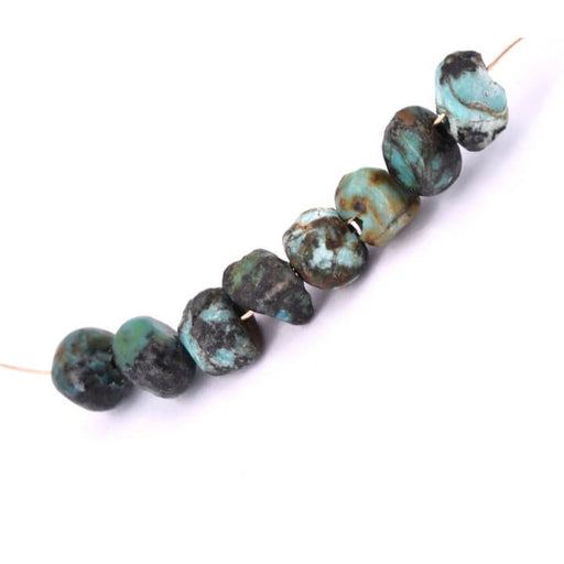 Kaufen Sie Perlen in Deutschland Afrikanische Türkis-Nuggetperle 4-5x4-7mm - Loch: 1mm (10)