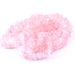 Rosenquarz-Chips-Perle 5–10 mm – Loch: 0,5 mm (1 Strang – 84 cm)