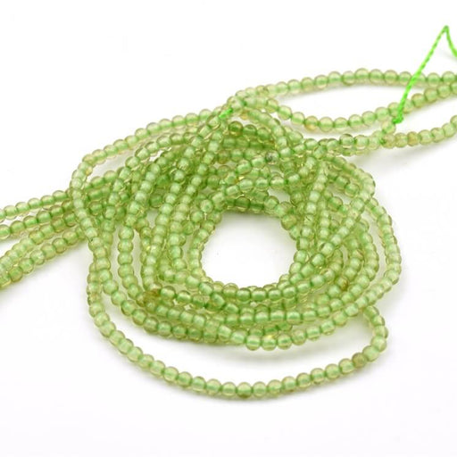 Peridot Runde Perle 2mm - Loch: 0.5mm (1 Strang-39cm)