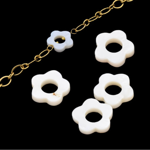 Muschelförmige Perle in Blumenform 15 x 2.5 mm – Loch: 6 mm (4)