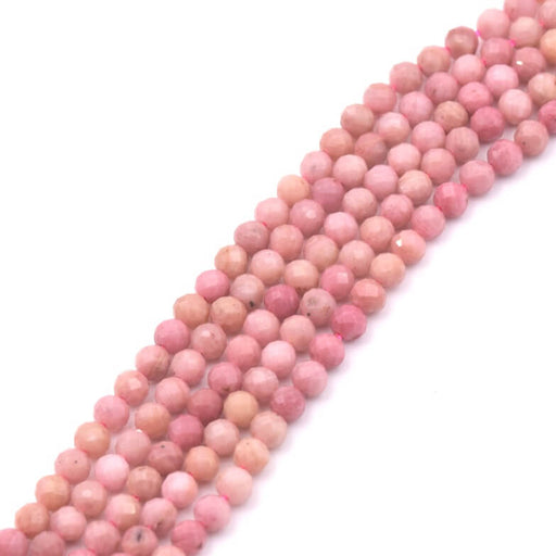 Facettierte Rundperle aus natürlichem Rhodonit – 3.5 mm – 38-cm-Strang (1)