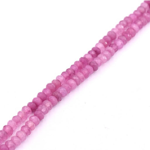 Kaufen Sie Perlen in Deutschland Facettierte Jadeperle getönt alt PARMA PINK 4x2,5mm - Loch: 1mm (1 Strang-34cm)