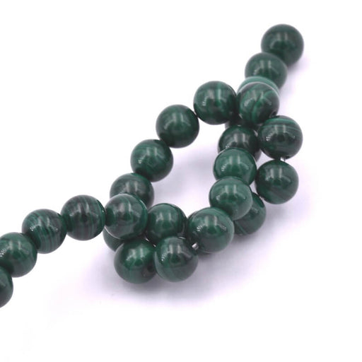 Kaufen Sie Perlen in Deutschland Runde Malachitperle 6 mm – Loch 0,8 mm (1 Strang – 20 cm)