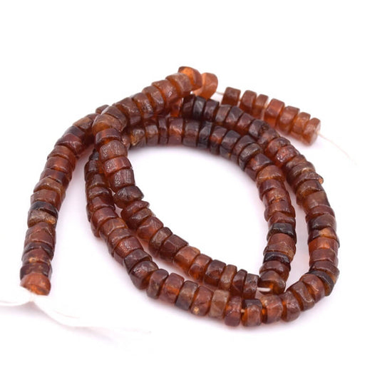 Kaufen Sie Perlen in Deutschland Dunkle Hessonite heishi Perlen 5mm (1 Strang - 33cm)