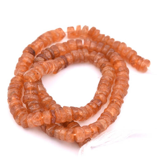 Kaufen Sie Perlen in Deutschland Licht Hessonite heishi Perlen 4-5mm (1 Strang - 33cm)