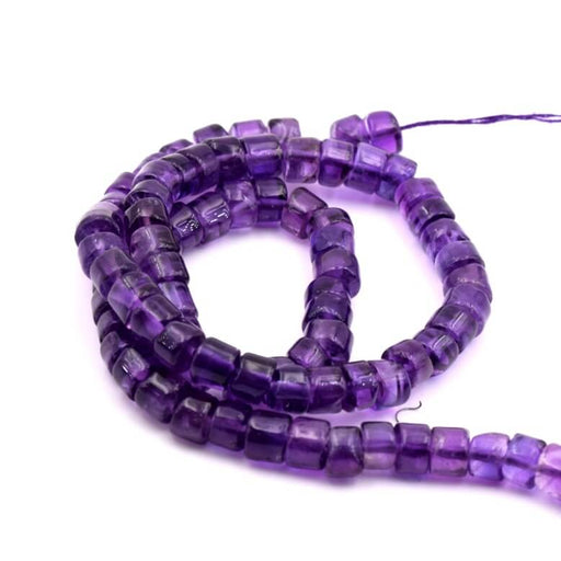Amethyst Heishi Röhrchen Perlen 4-5x5-6mm - Loch: 0.5mm (1 Strang - 32cm)