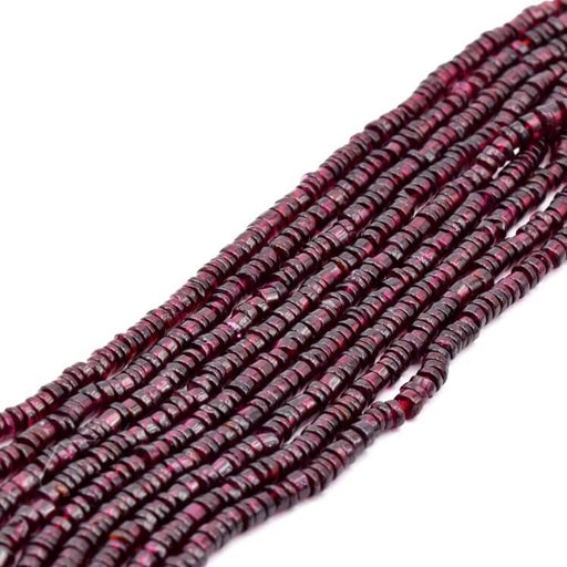 Granat-Heishi-Perle 4 x 1.5–3 mm – Loch: 0.5 mm (1 Strang – 32 cm)