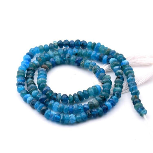 Kaufen Sie Perlen in Deutschland Apatit-Heishi-Perle 3.5 x 2–3 mm – Loch: 0.5 mm (1 Strang – 34 cm)