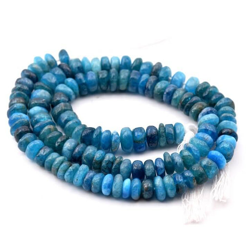 Apatit-Heishi-Perle 5–6 x 2.5–4 mm – Loch: 0.5 mm (1 Strang – 34 cm)