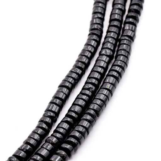 Kaufen Sie Perlen in Deutschland Heishi-Perlen-Spinell-Rondelle 7x3-4mm - Loch: 0.5mm (1 Strang-33cm)