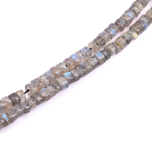 Kaufen Sie Perlen in Deutschland Heishi-Perlenrondell Labradorit - 5x2-4mm (1 Strang-32cm)