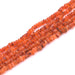 Karneol-Knopfperle 4–5 x 2–4 mm – Loch: 0.5 mm (1 Strang – 33 cm)