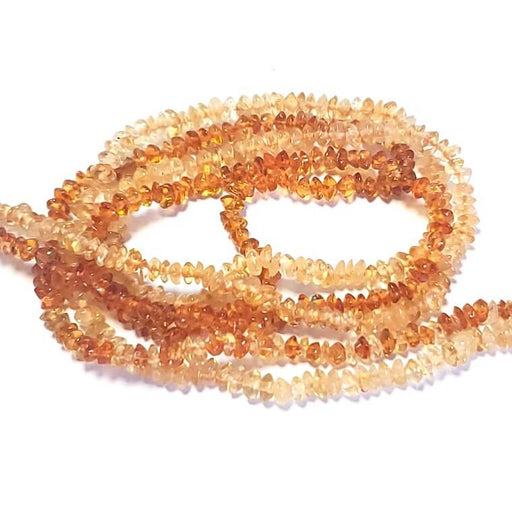 Kaufen Sie Perlen in Deutschland Citrin-Knopfperle 3-4x2-3 mm – Loch: 0.5 mm (1 Strang – 33 cm)