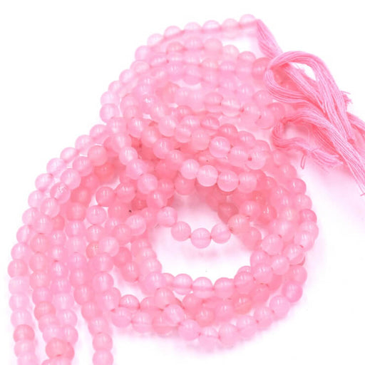 Kaufen Sie Perlen in Deutschland Runde Perle Rosenquarz 4.5 mm – Loch 0.6 mm (1 Strang – 32 cm)